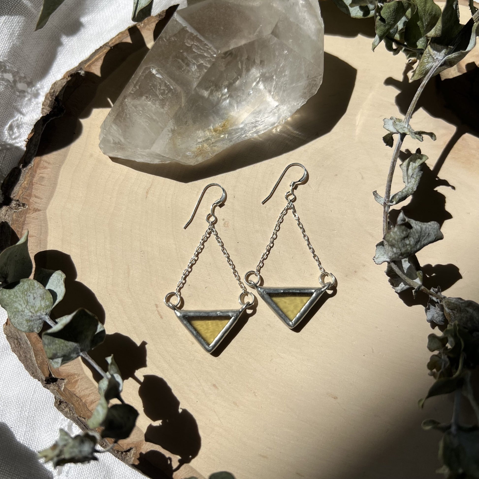 Iridescent Yellow Wide Triangles image 1