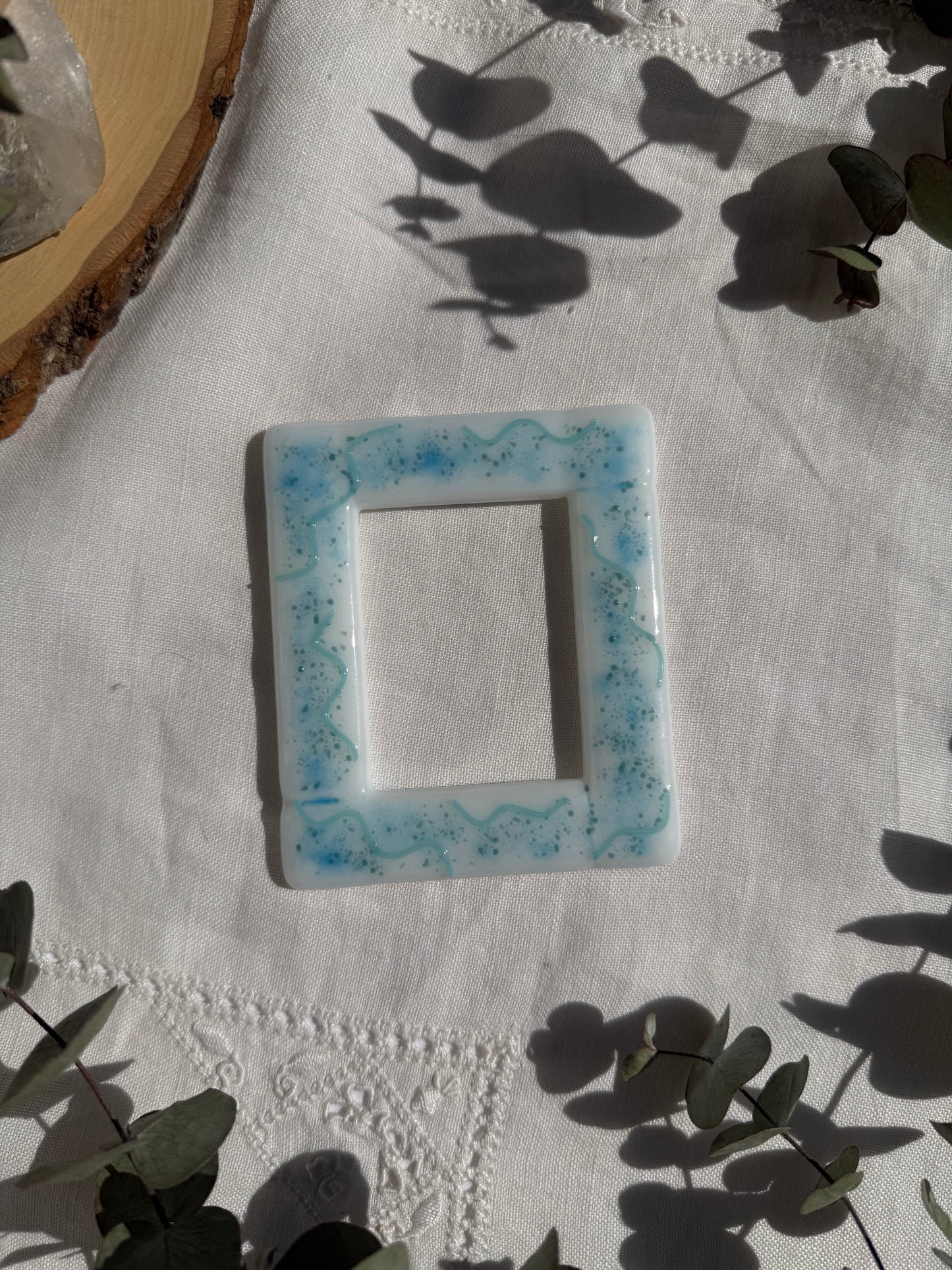 White and Turquoise Squiggle Frame
