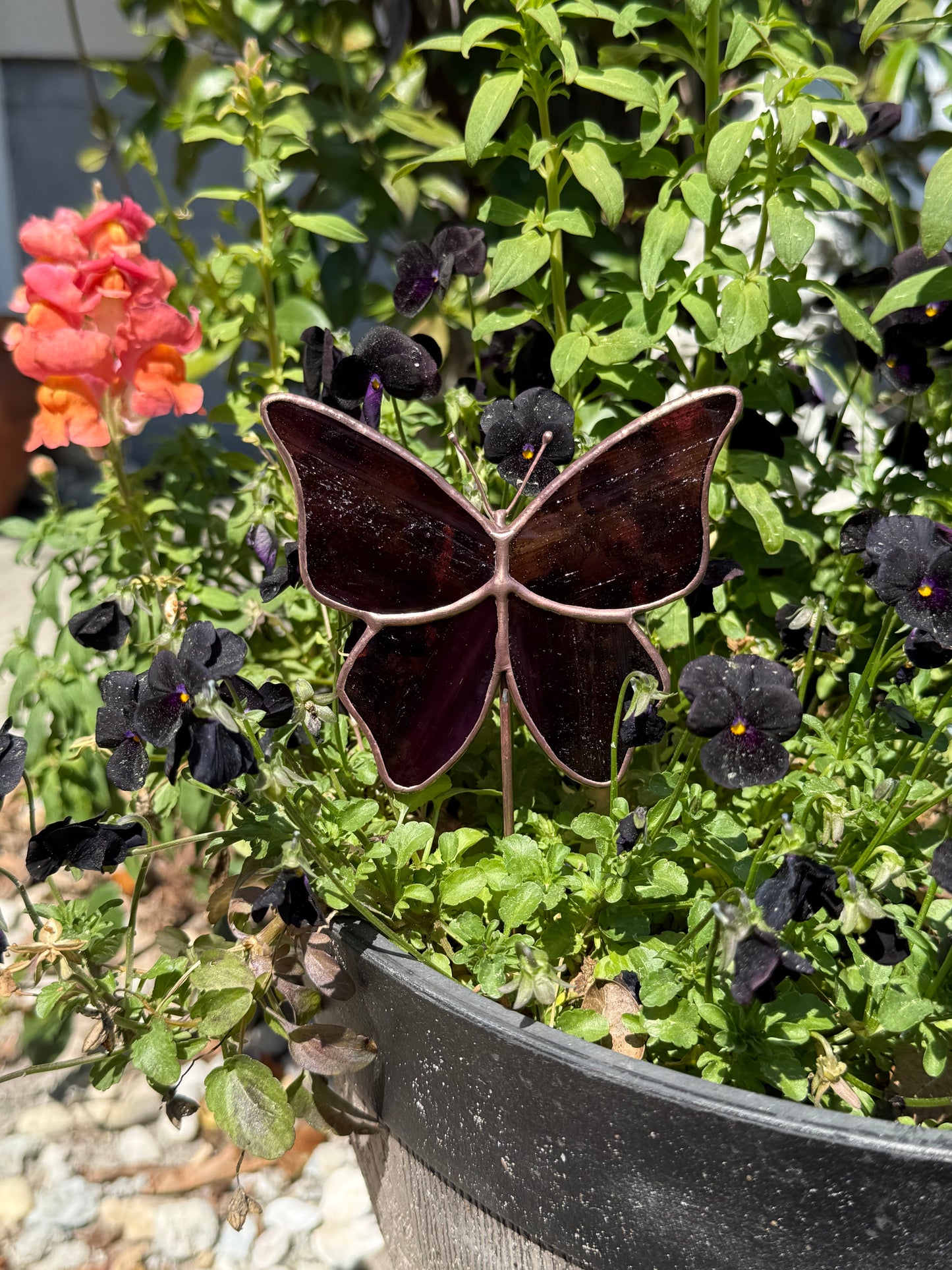 Magenta Butterfly Plant Stake