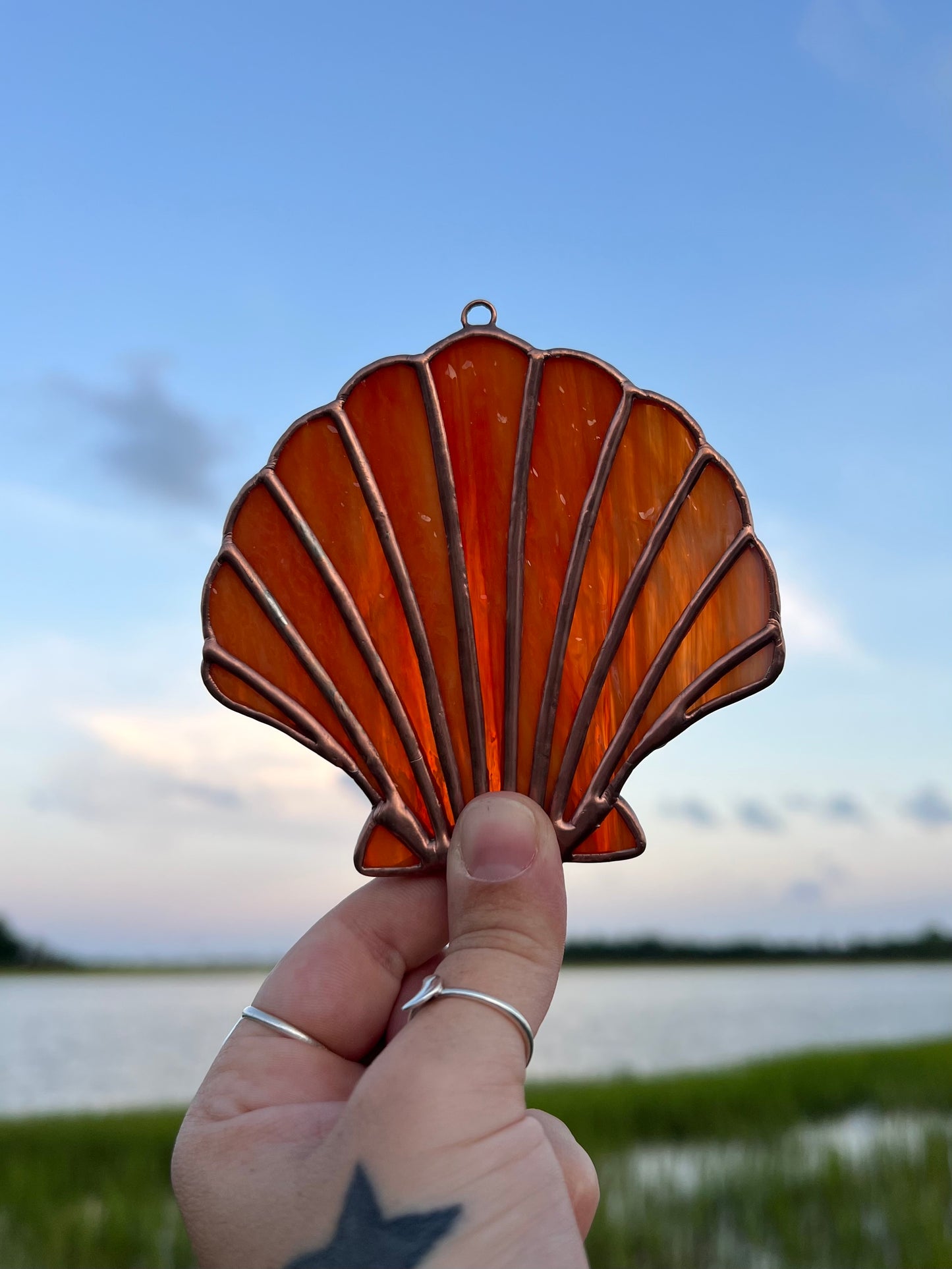Orange Scallop Shell