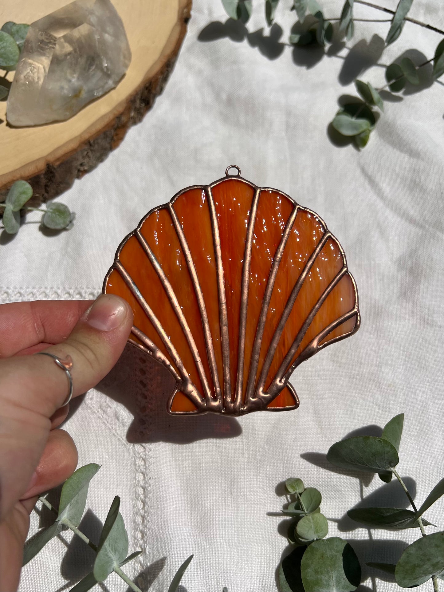 Orange Scallop Shell