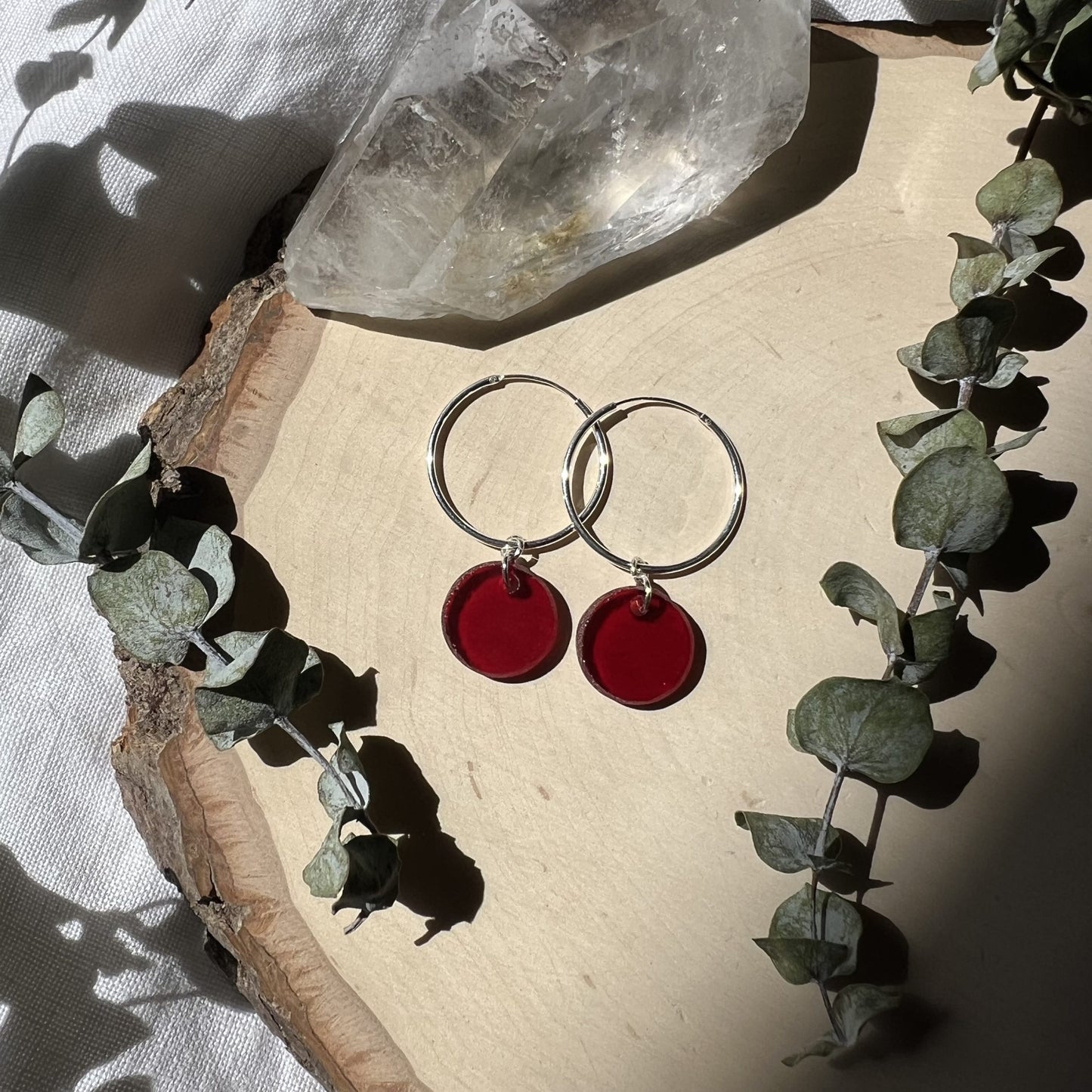Iridescent Red Circle Hoops image 1