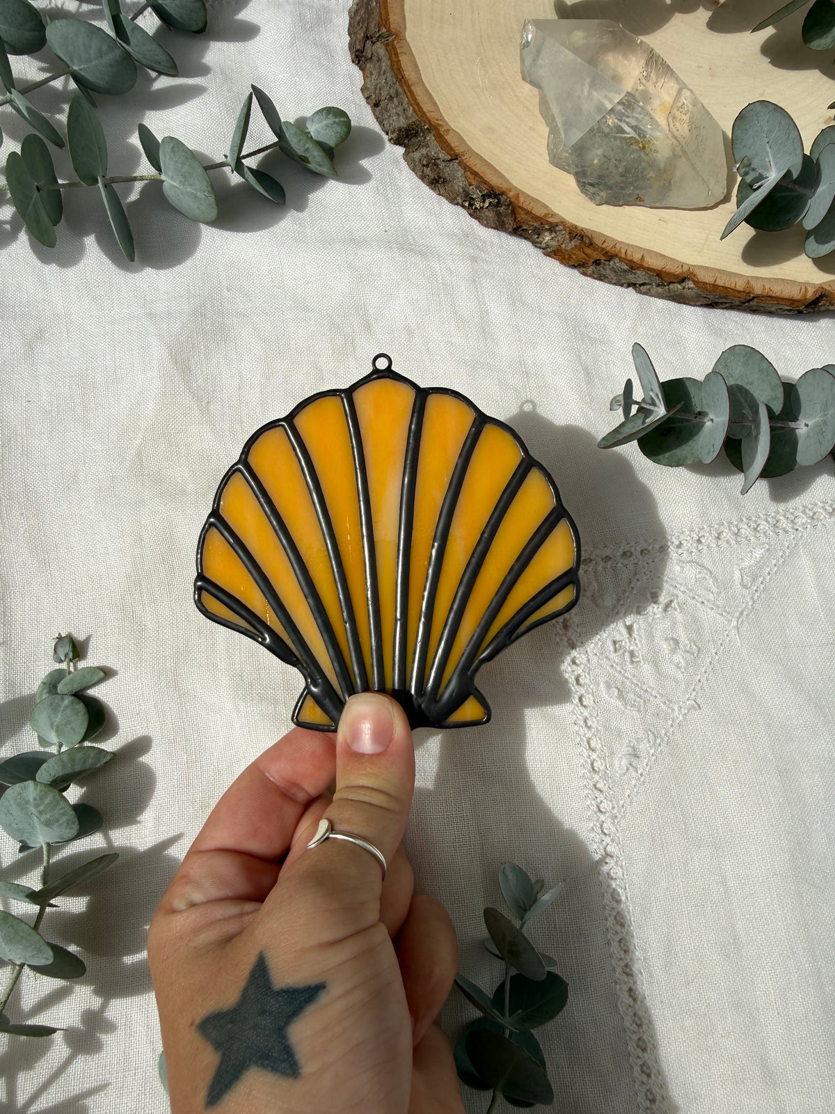 Orange Scallop Shell
