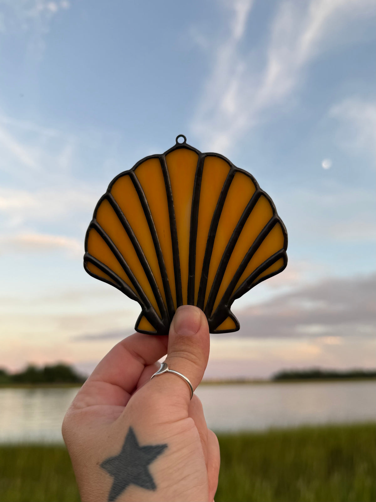 Orange Scallop Shell