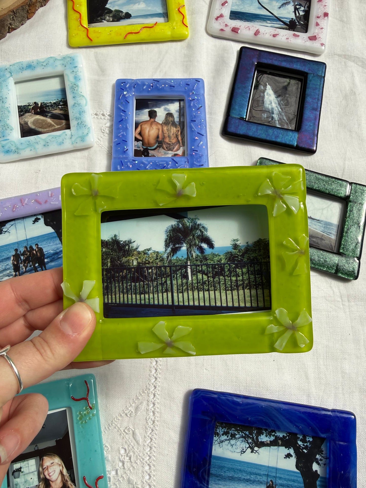Lime Green Floral Frame