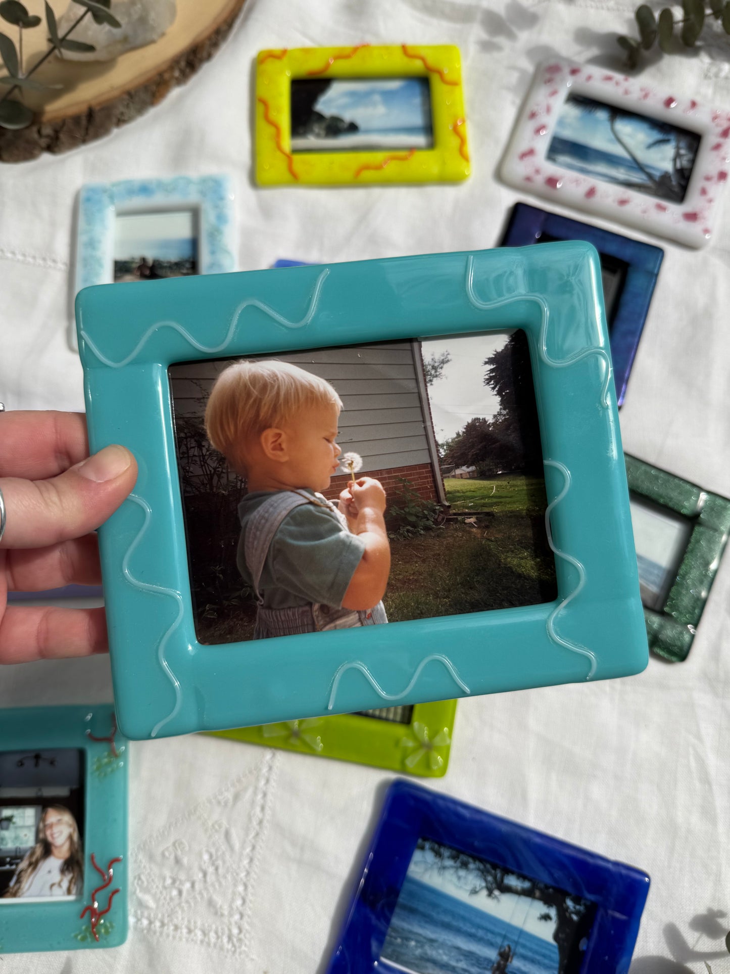 Large Turquoise Squiggle Frame