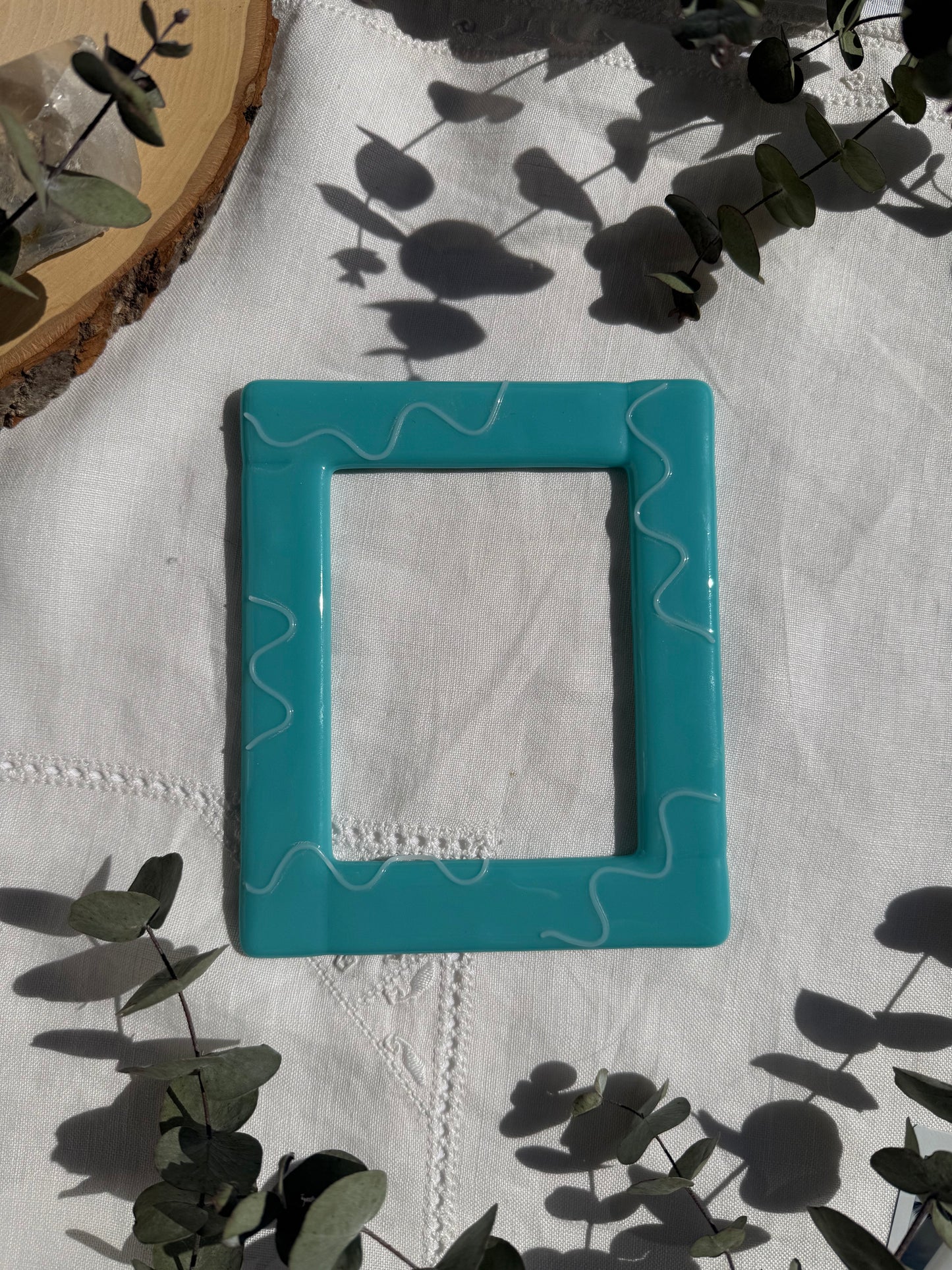 Large Turquoise Squiggle Frame