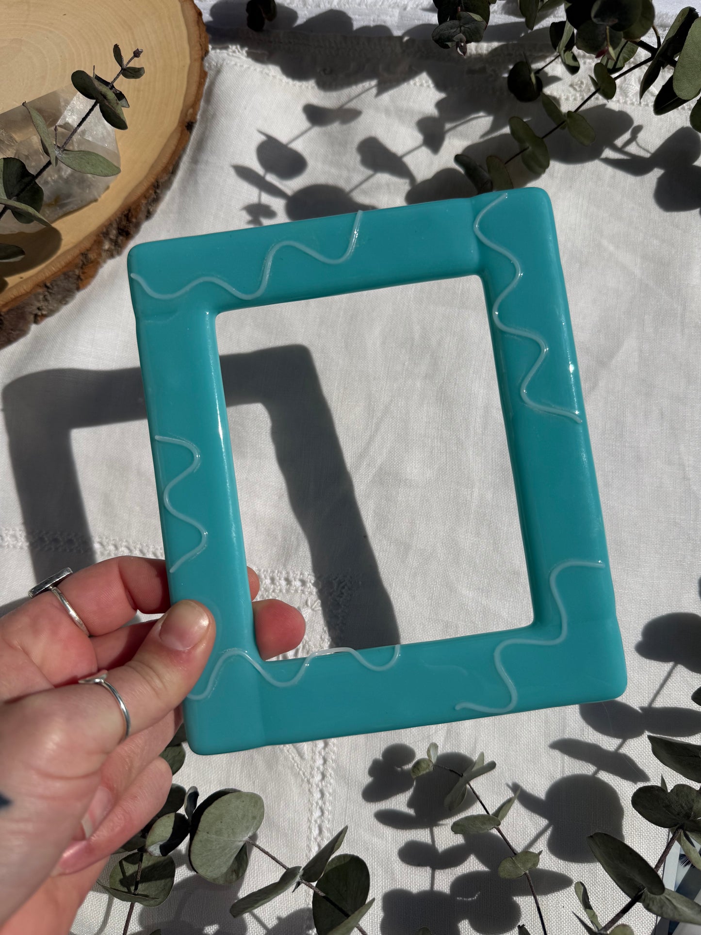 Large Turquoise Squiggle Frame