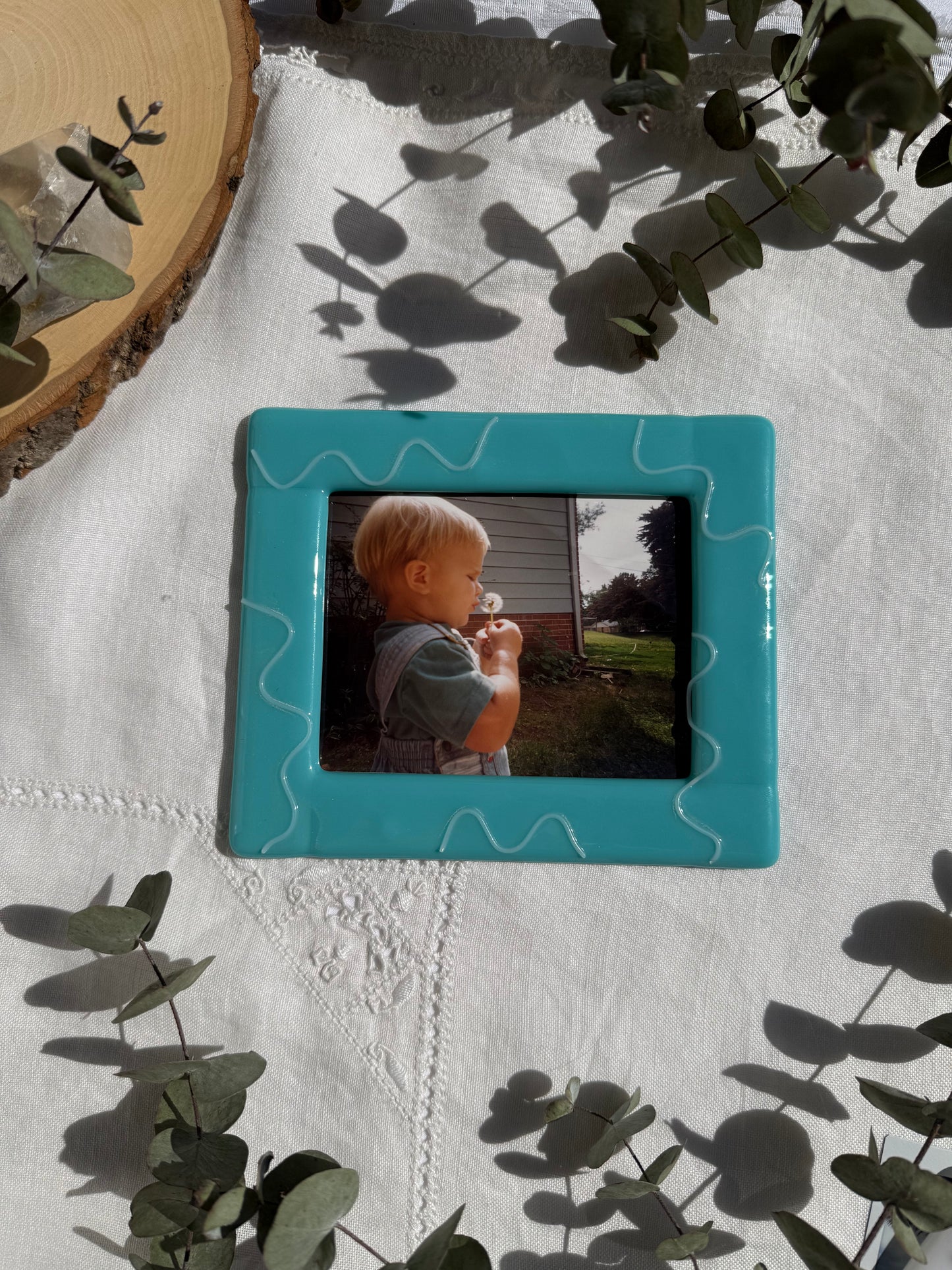 Large Turquoise Squiggle Frame