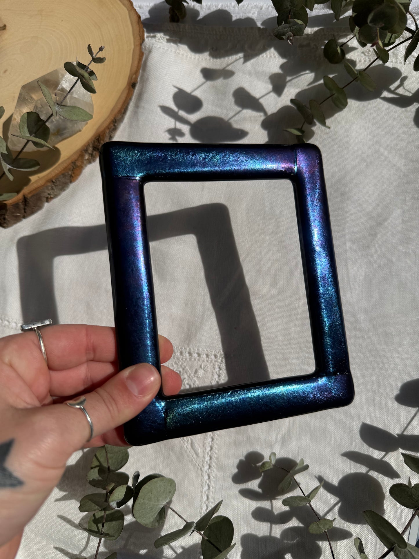 Large Iridescent Black Frame