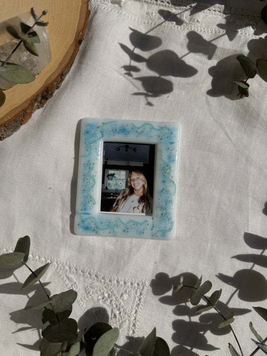 White and Turquoise Squiggle Frame