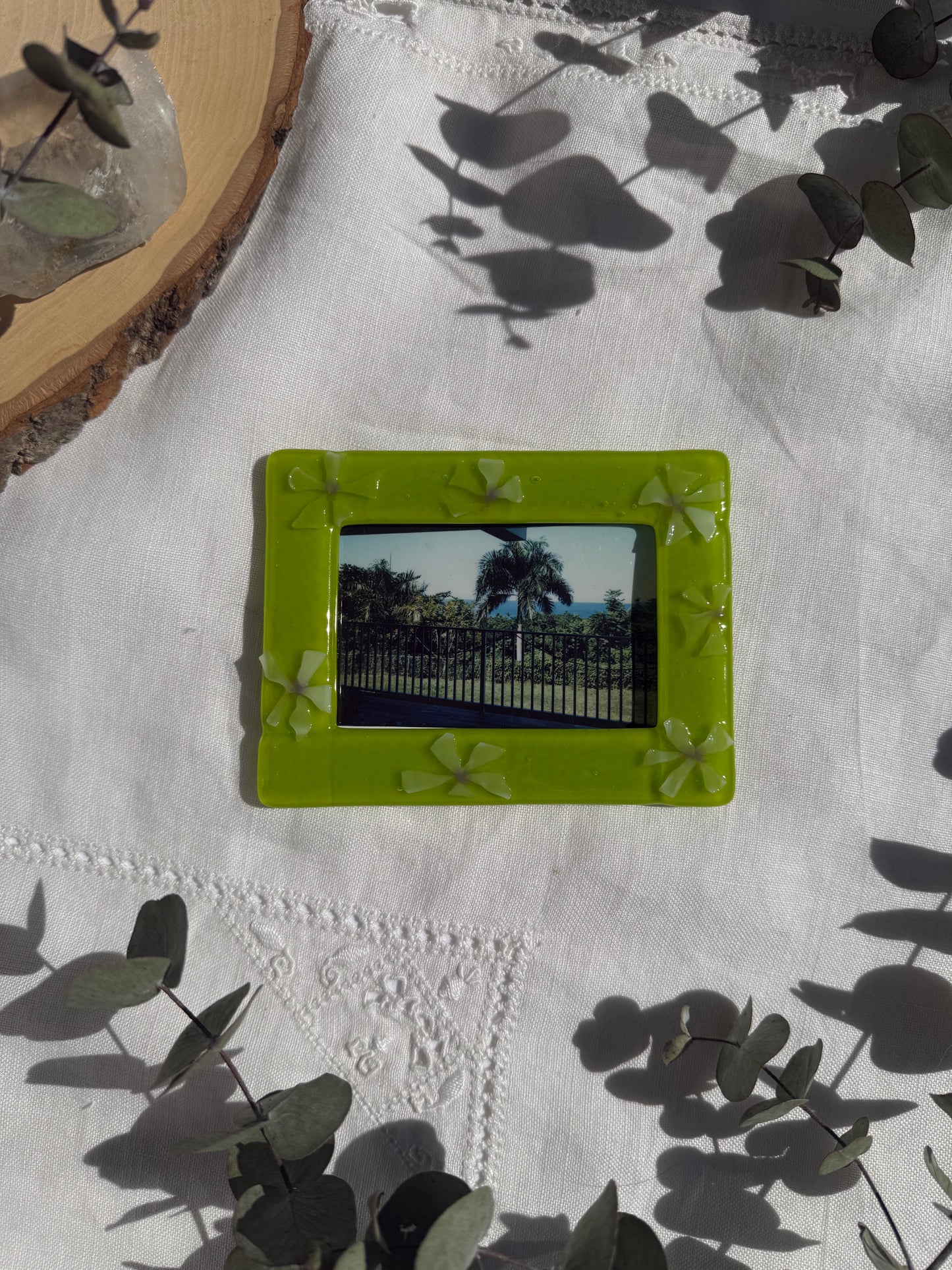 Lime Green Floral Frame