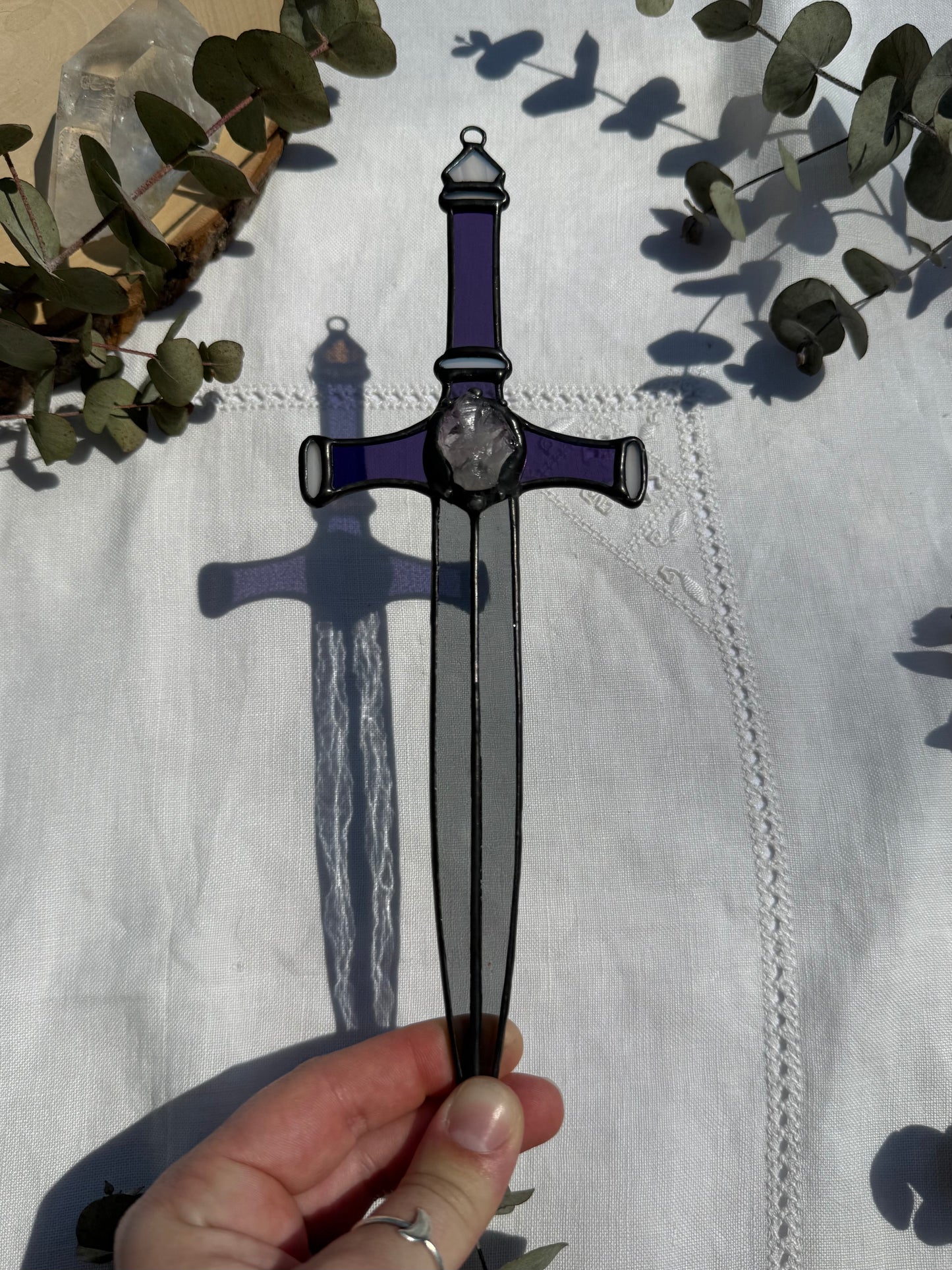 Iridescent Purple Crystal Dagger