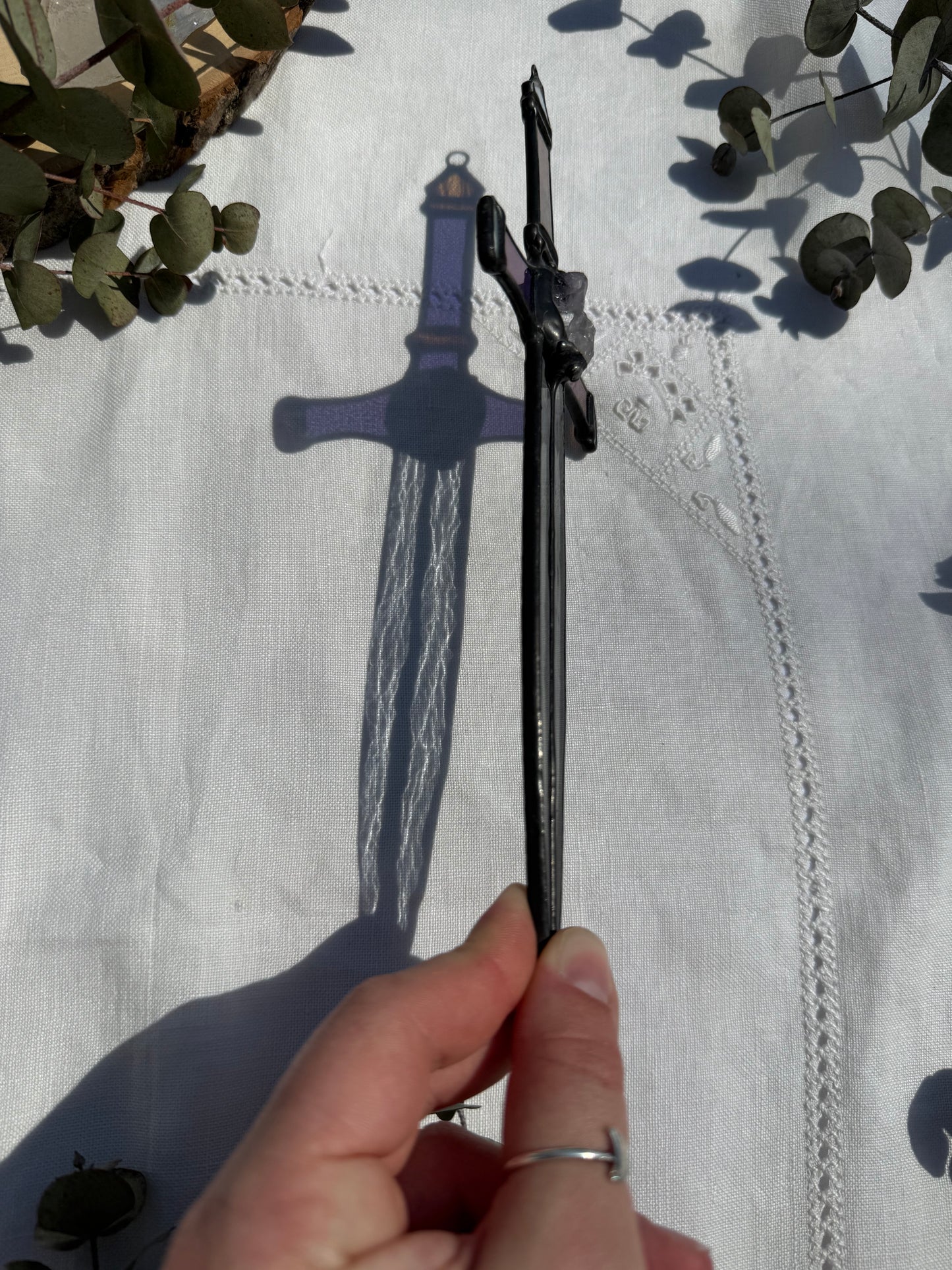 Iridescent Purple Crystal Dagger