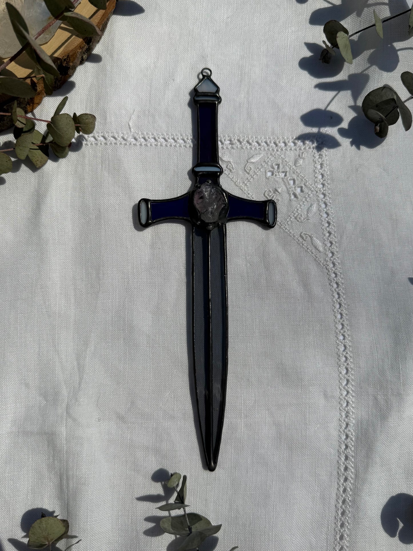 Iridescent Purple Crystal Dagger