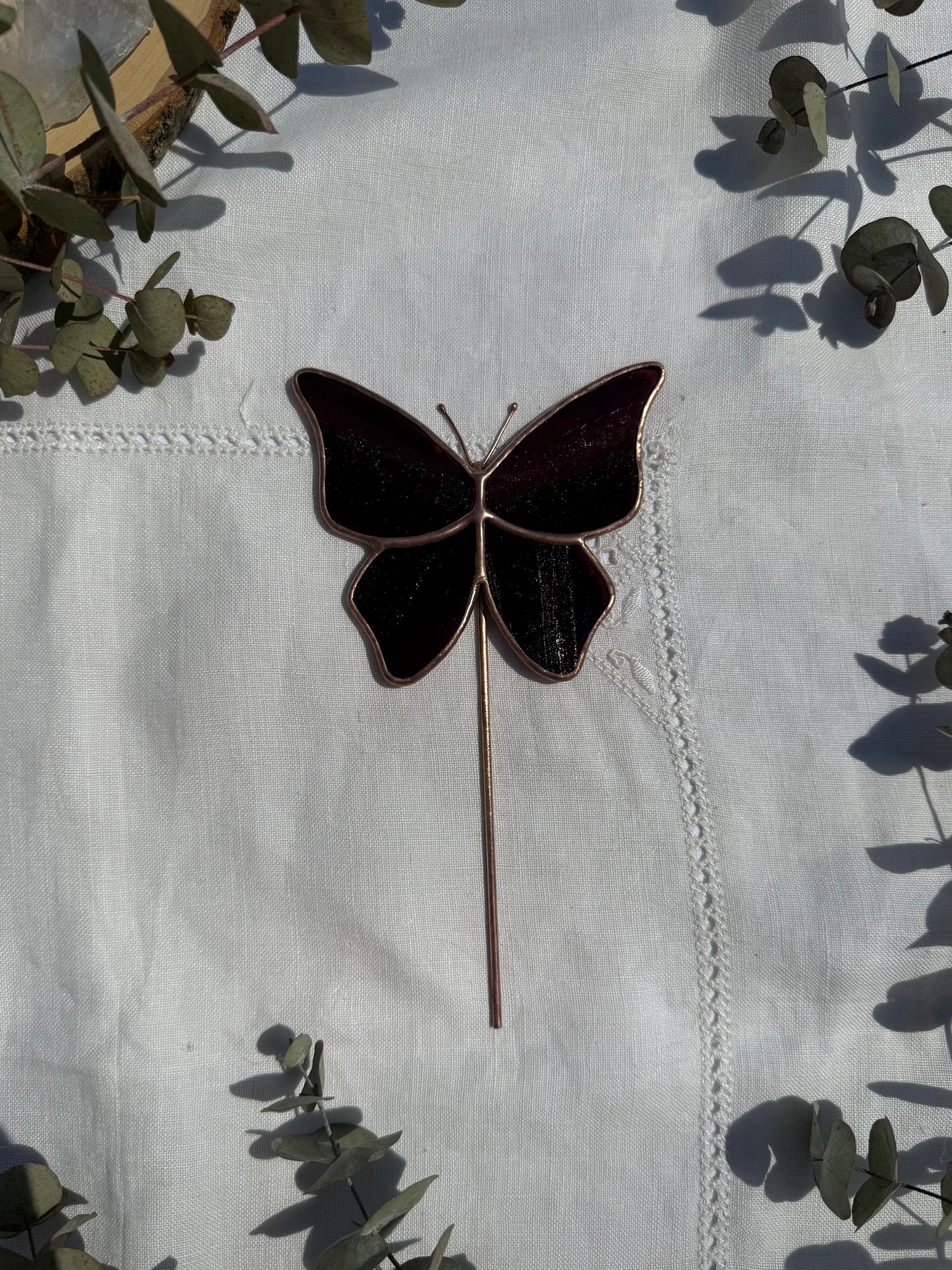 Magenta Butterfly Plant Stake