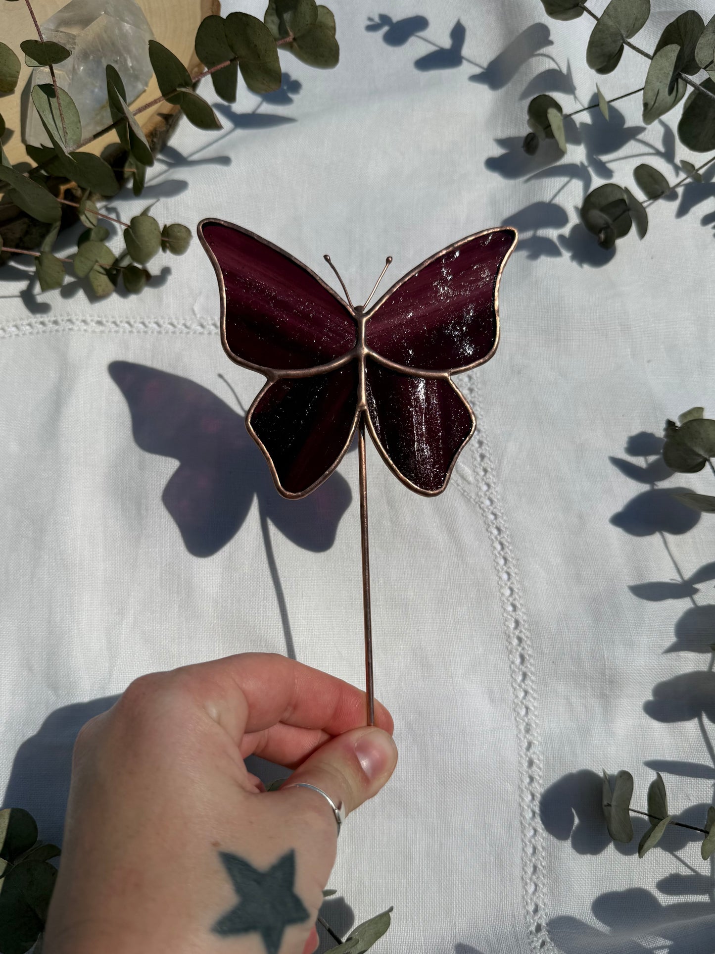 Magenta Butterfly Plant Stake