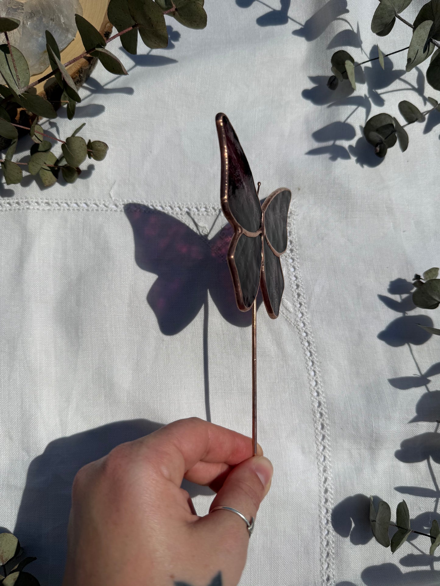 Magenta Butterfly Plant Stake