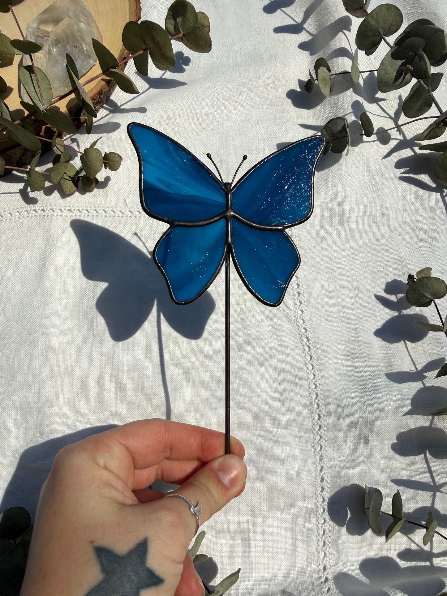 Blue Butterfly Plant Stake