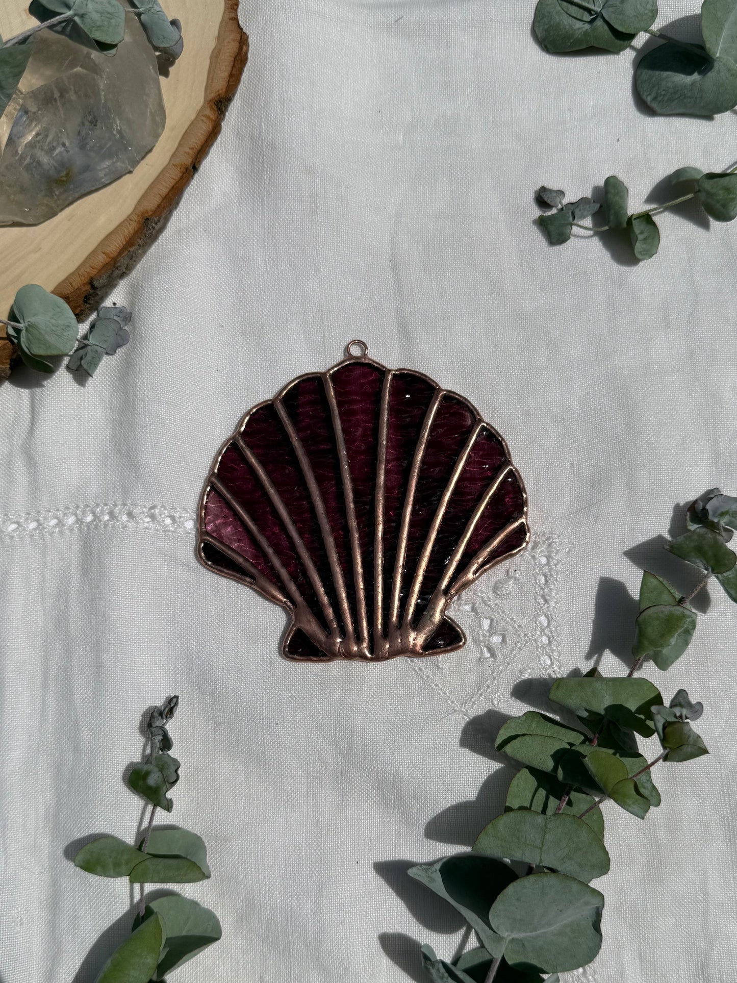 Magenta Scallop Shell