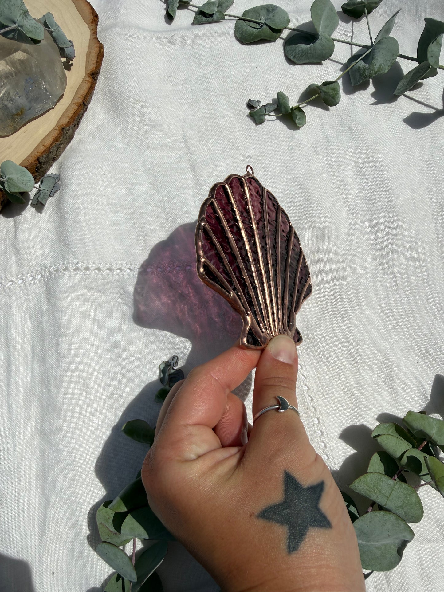 Magenta Scallop Shell