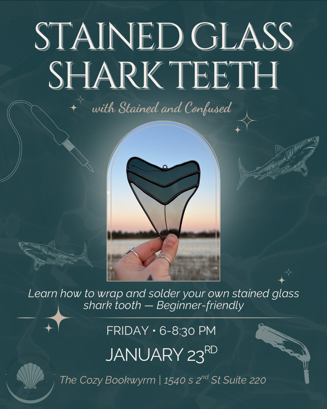 Stained Glass Shark Tooth Workshop